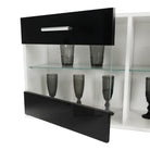 Mobilier living, alb/extra strălucire neagră HG, LEO Kondela