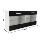 Mobilier living, alb/extra strălucire neagră HG, LEO Kondela