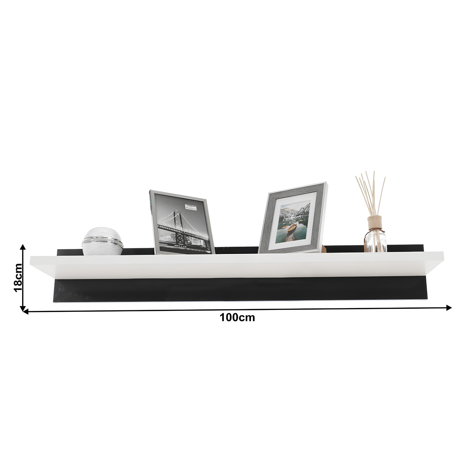 Mobilier living VINAROS, alb/extra strălucire neagră Kondela