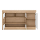 Comodă LEONARDO LYOK02, stejar riviera/alb, cu iluminare LED, 158 cm Kondela