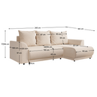 Set canapea universal VERONA, bej, 243x165x77 cm Kondela