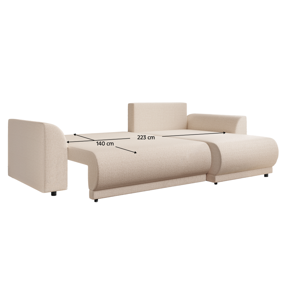 Set canapea universal VERONA, bej, 243x165x77 cm Kondela