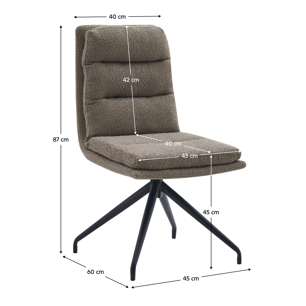 Scaun pivotant, bej/negru, 45x60x87 cm Kondela