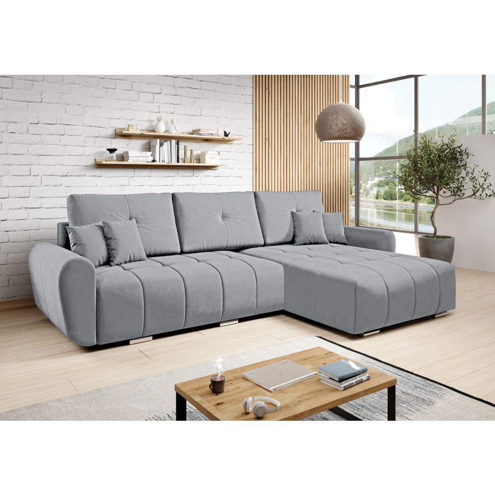 Set canapea universală BEAUNE, gri deschis, 280x180x75 cm Kondela