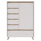 Comodă LONGY, cașmir/stejar sonoma, 1 ușă și 5 sertare, 95 cm Kondela