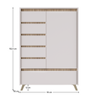 Comodă LONGY, cașmir/stejar sonoma, 1 ușă și 5 sertare, 95 cm Kondela