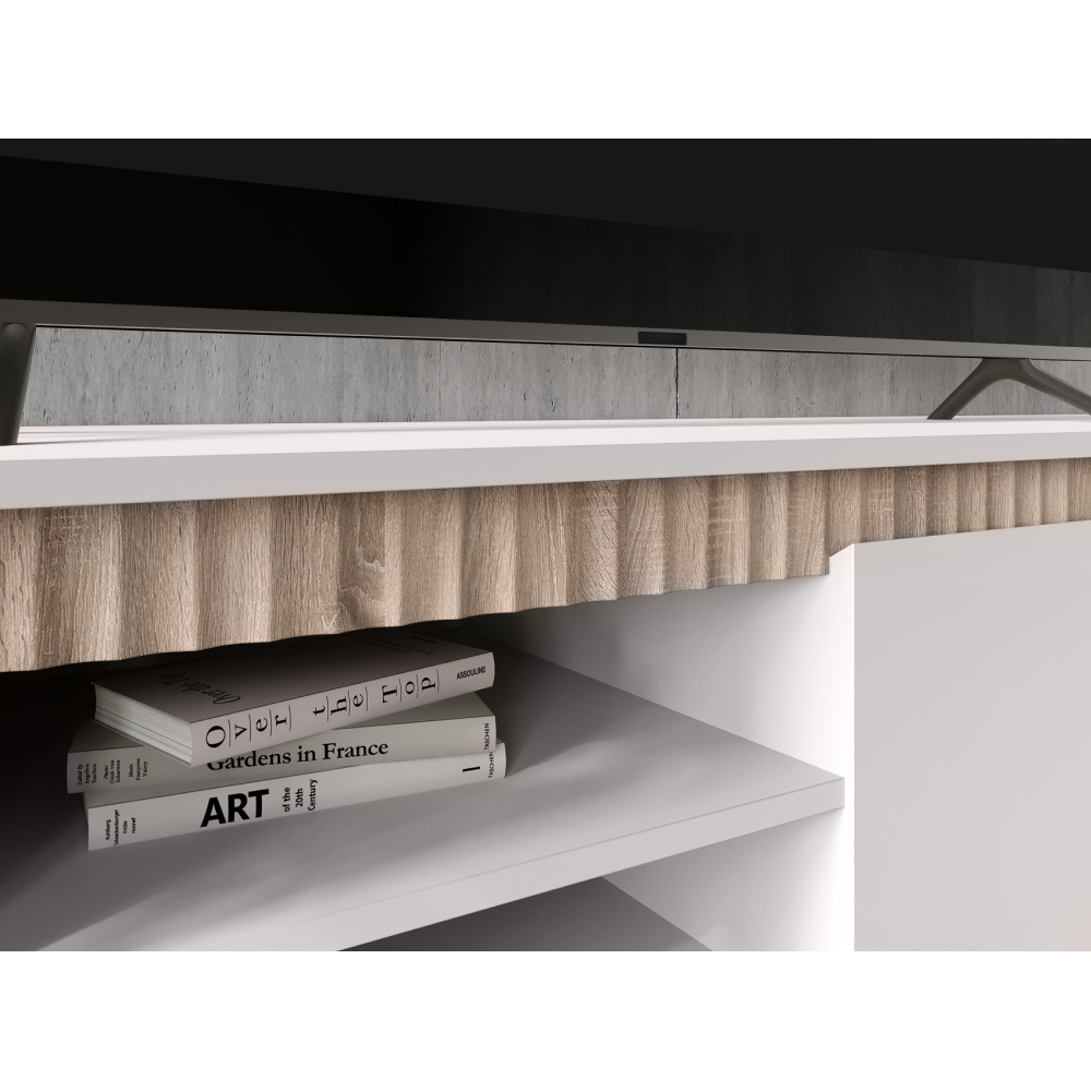 Comodă TV LONGY, cașmir/stejar sonoma, extensibilă, 155 cm Kondela