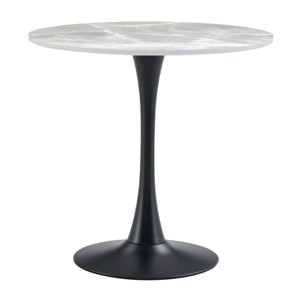 Masă de sufragerie ATRI TIP 1, marmură gri/negru, diametru 90 cm Kondela