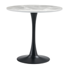 Masă de sufragerie ATRI TIP 1, marmură gri/negru, diametru 90 cm Kondela