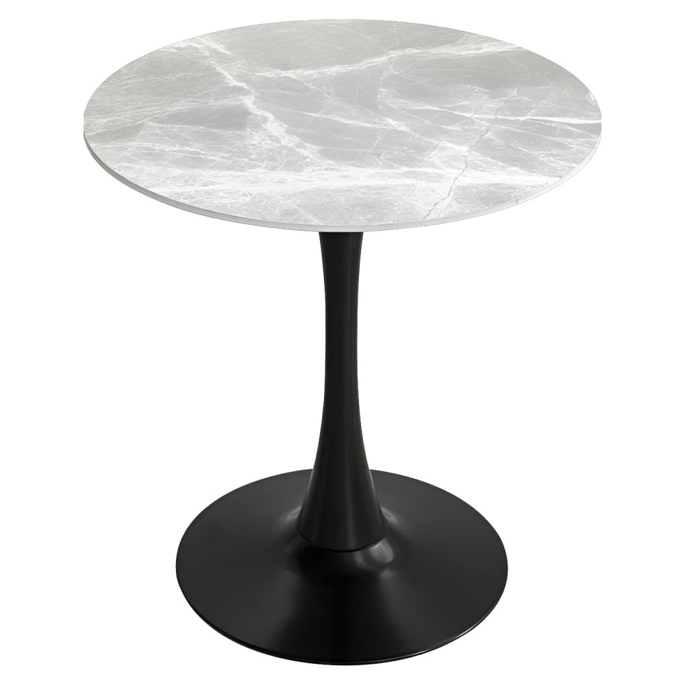 Masă de sufragerie ATRI TIP 1, marmură gri/negru, diametru 90 cm Kondela