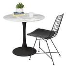 Masă de sufragerie ATRI TIP 1, marmură gri/negru, diametru 90 cm Kondela