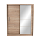 Dulap cu uși glisante LOW, stejar sonoma, cu oglindă, 180x215 cm Kondela