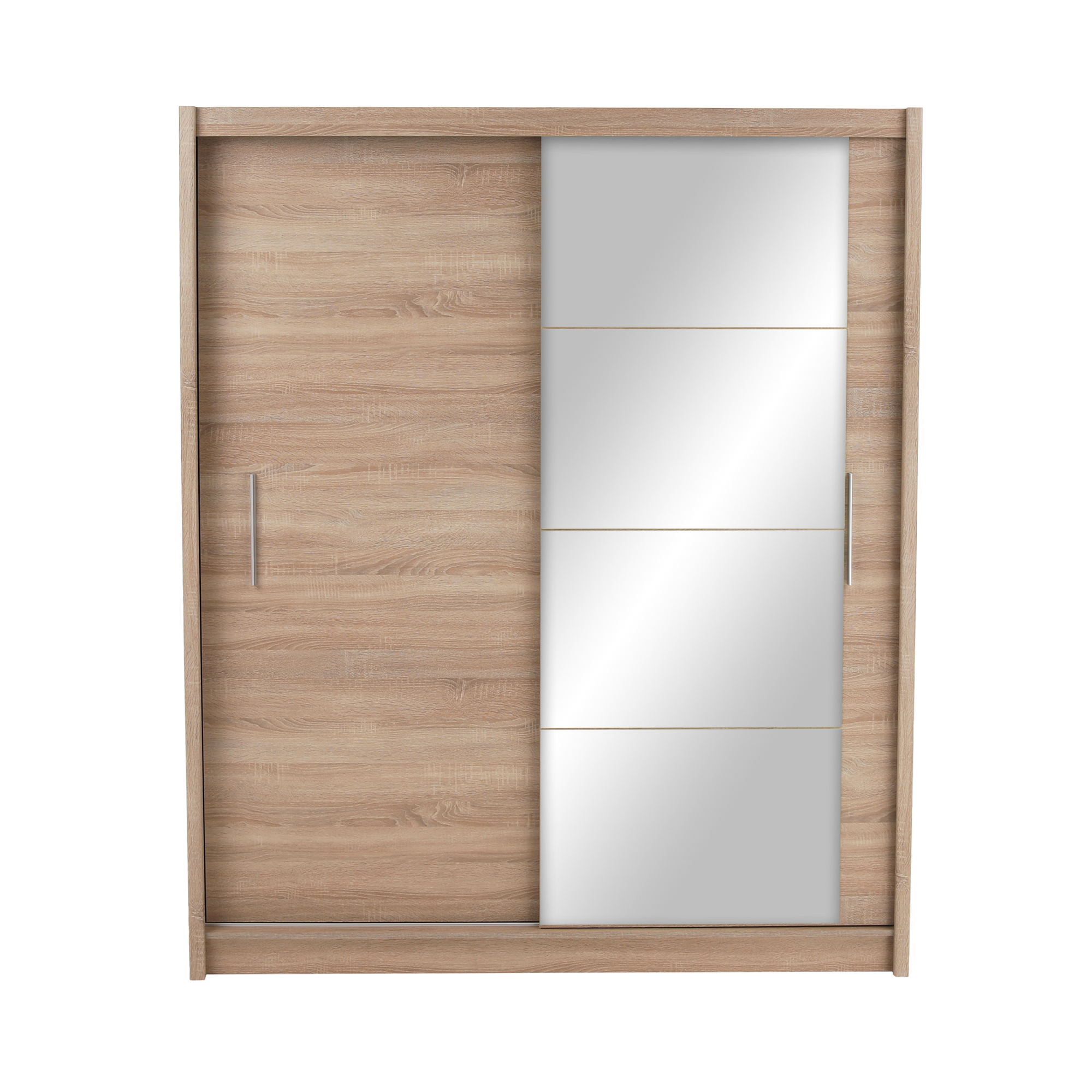 Dulap cu uși glisante LOW, stejar sonoma, cu oglindă, 180x215 cm Kondela