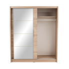 Dulap cu uși glisante LOW, stejar sonoma, cu oglindă, 180x215 cm Kondela