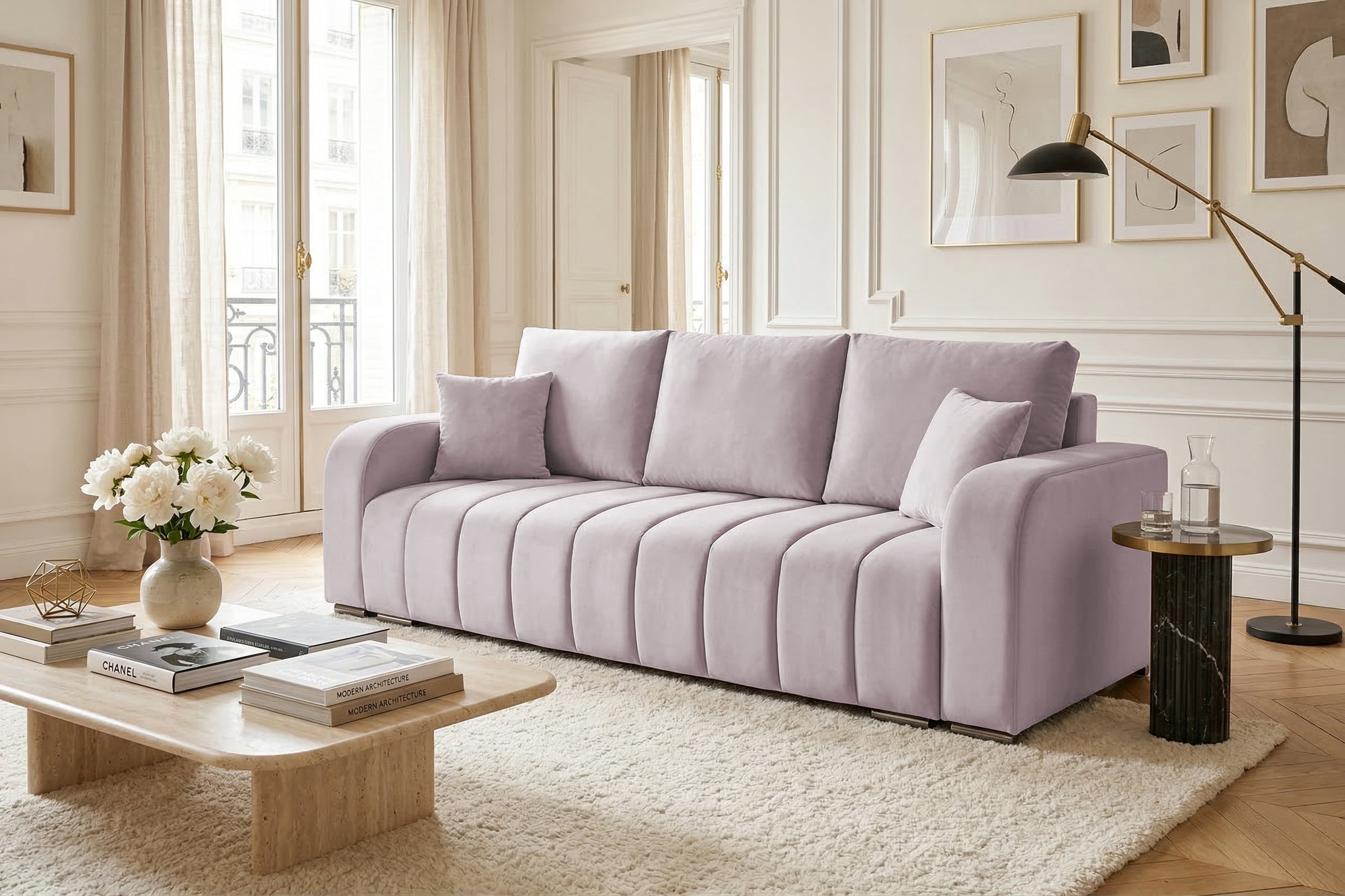 Canapea Extensibilă 3 locuri DIEGO, cu ladă de depozitare, 230x92x90 cm Prestige Home