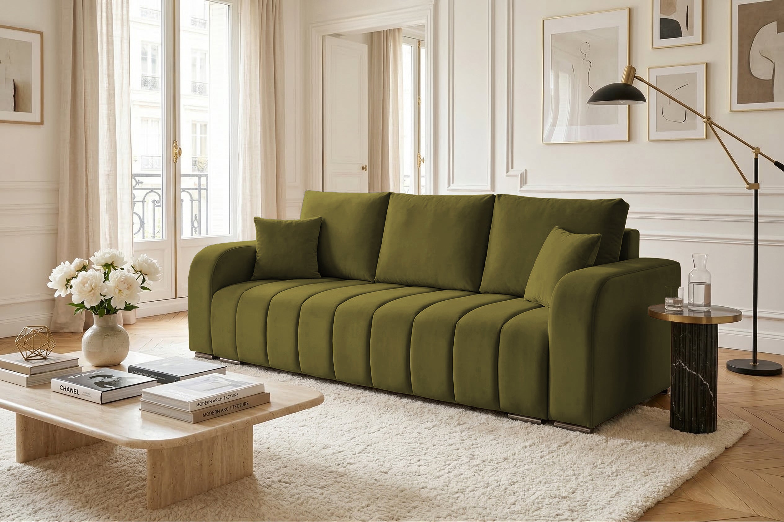 Canapea Extensibilă 3 locuri DIEGO, cu ladă de depozitare, 230x92x90 cm Prestige Home