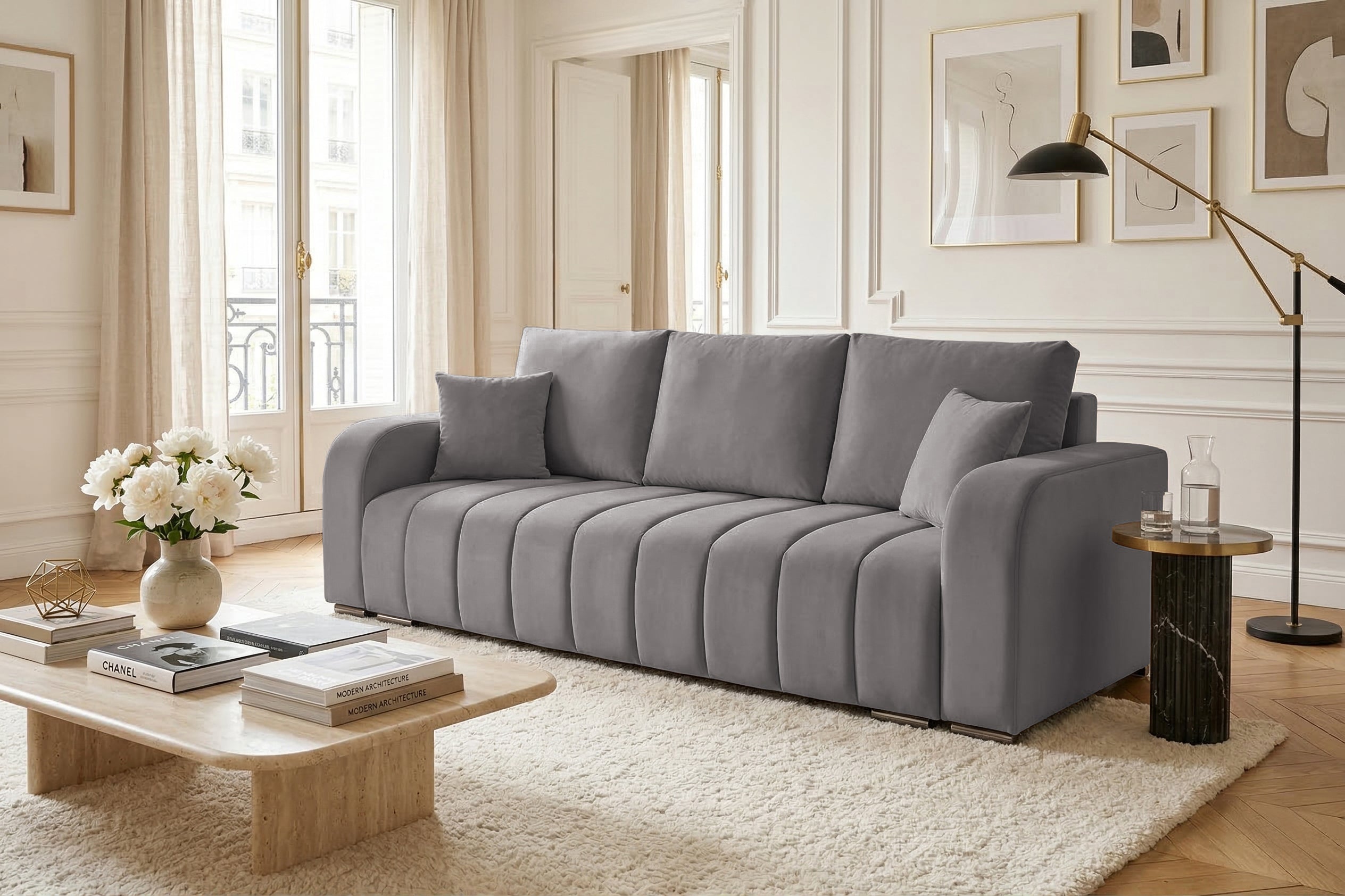 Canapea Extensibilă 3 locuri DIEGO, cu ladă de depozitare, 230x92x90 cm Prestige Home