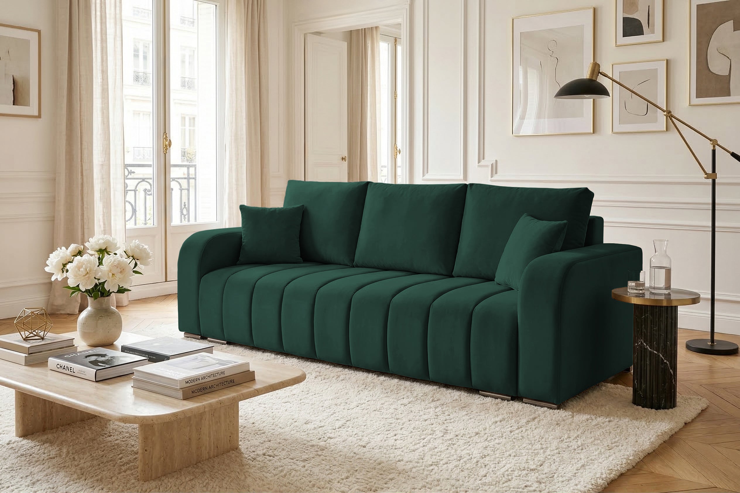 Canapea Extensibilă 3 locuri DIEGO, cu ladă de depozitare, 230x92x90 cm Prestige Home