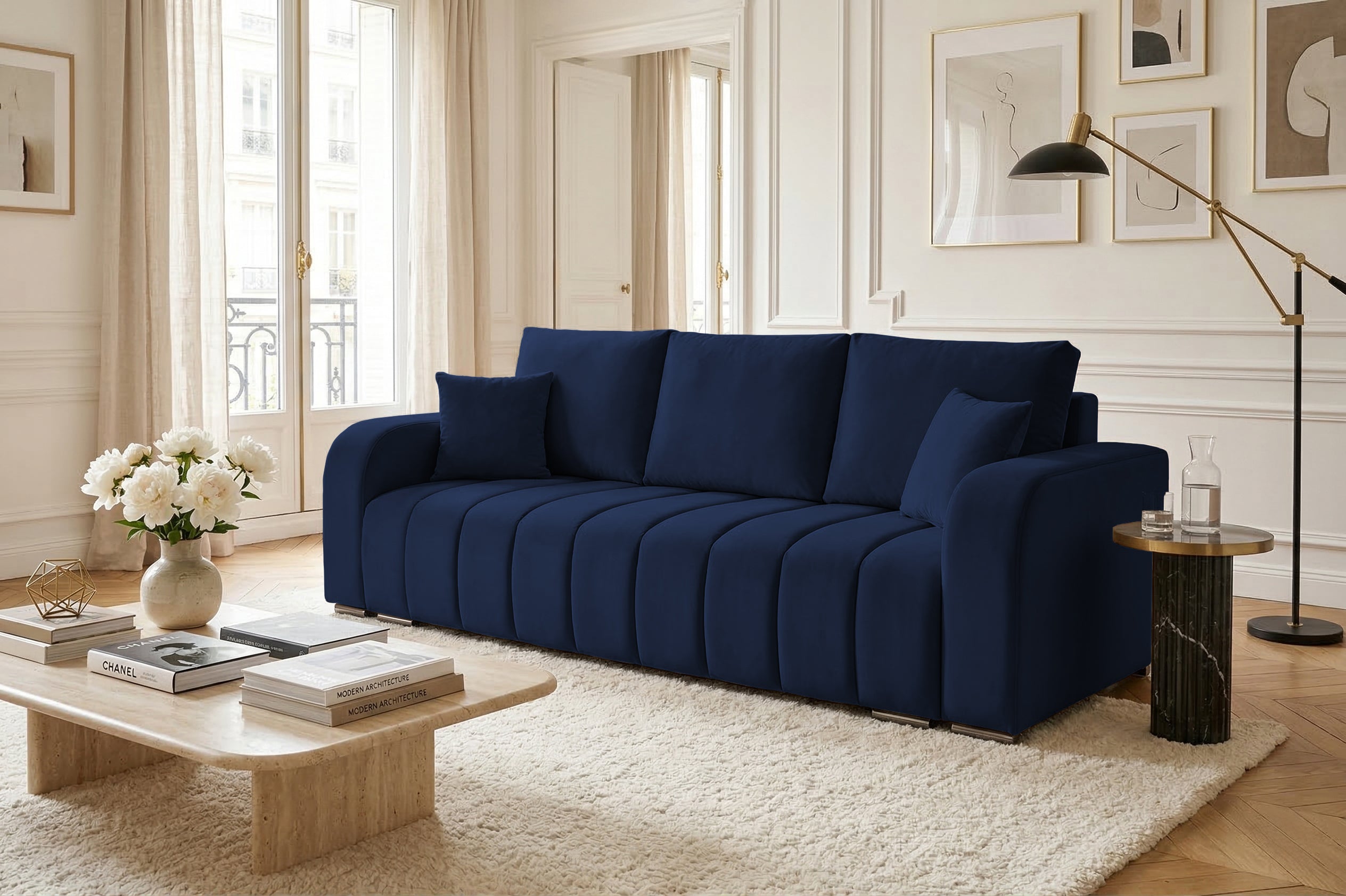 Canapea Extensibilă 3 locuri DIEGO, cu ladă de depozitare, 230x92x90 cm Prestige Home