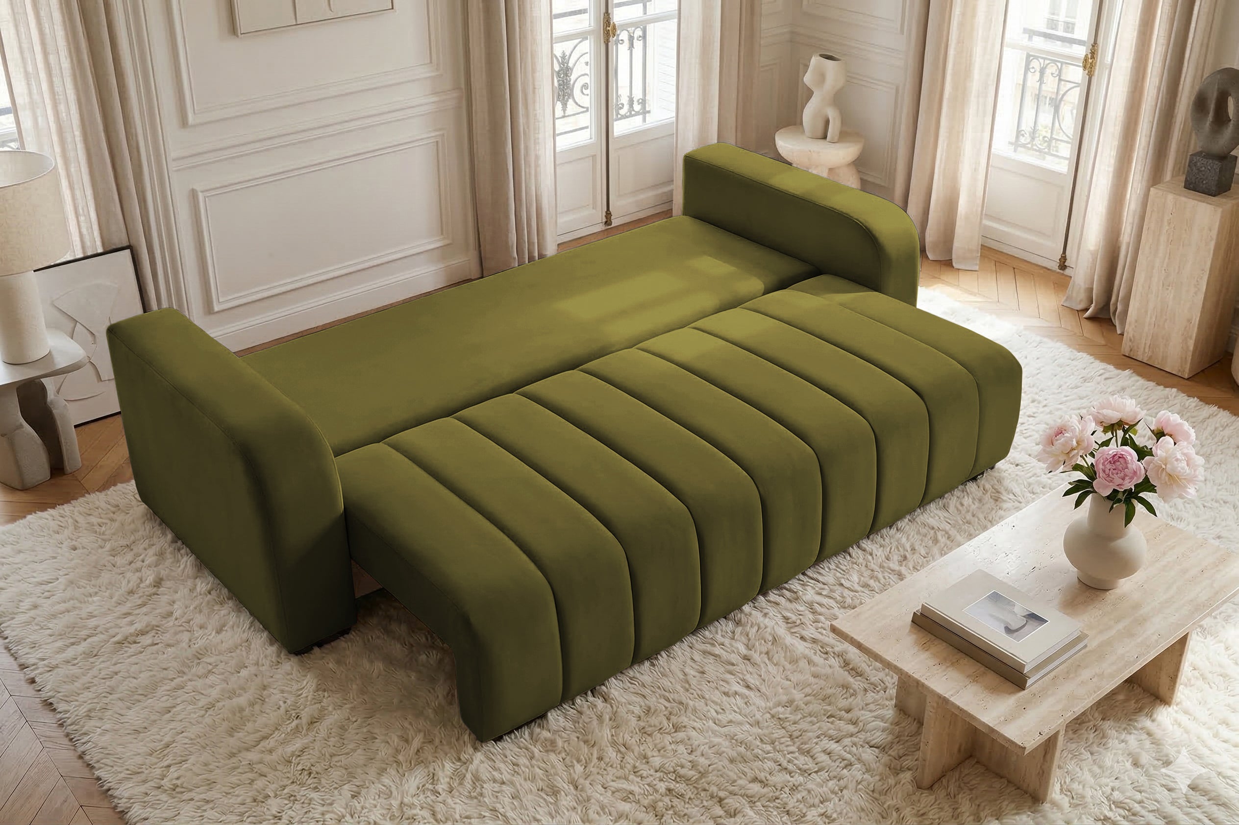 Canapea Extensibilă 3 locuri DIEGO, cu ladă de depozitare, 230x92x90 cm Prestige Home