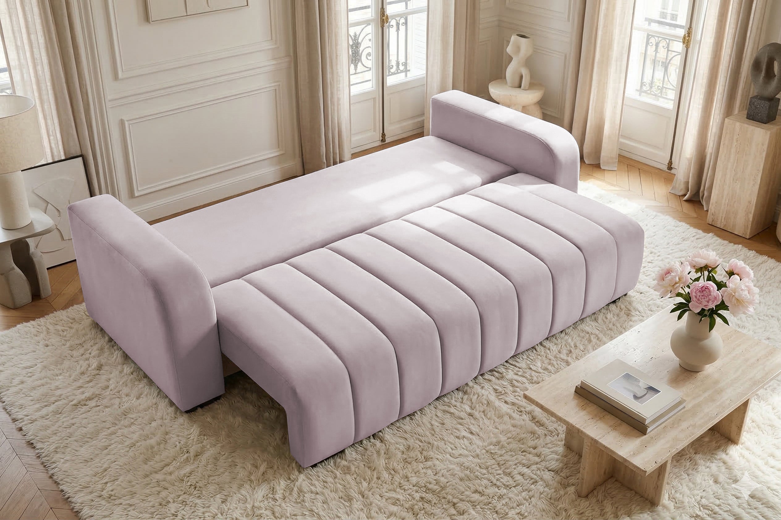 Canapea Extensibilă 3 locuri DIEGO, cu ladă de depozitare, 230x92x90 cm Prestige Home