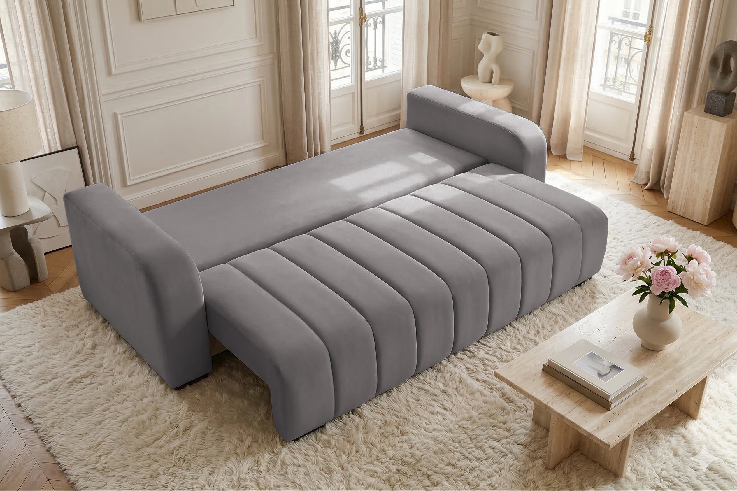 Canapea Extensibilă 3 locuri DIEGO, cu ladă de depozitare, 230x92x90 cm Prestige Home