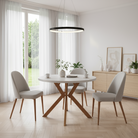 Masă extensibilă de sufragerie TAVIRA, albă/stejar, 100-250x75, 100x100x75.5 cm Kondela