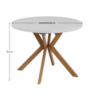 Masă extensibilă de sufragerie TAVIRA, albă/stejar, 100-250x75, 100x100x75.5 cm Kondela