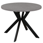 Masă de sufragerie extensibilă, beton deschis/negru, 100-250x75,5 cm, LUKOS Kondela