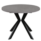 Masă de sufragerie extensibilă, beton deschis/negru, 100-250x75,5 cm, LUKOS Kondela