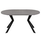 Masă de sufragerie extensibilă, beton deschis/negru, 100-250x75,5 cm, LUKOS Kondela