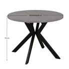 Masă de sufragerie extensibilă, beton deschis/negru, 100-250x75,5 cm, LUKOS Kondela
