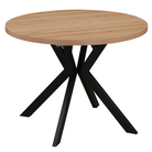 Masă extensibilă de sufragerie, stejar deschis/negru, 100-250x75,5 cm, LUKOS Kondela