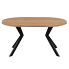 Masă extensibilă de sufragerie, stejar deschis/negru, 100-250x75,5 cm, LUKOS Kondela