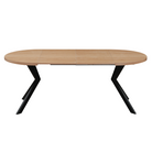 Masă extensibilă de sufragerie, stejar deschis/negru, 100-250x75,5 cm, LUKOS Kondela