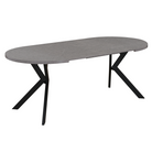 Masă de sufragerie extensibilă, beton deschis/negru, 100-250x75,5 cm, LUKOS Kondela