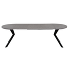 Masă de sufragerie extensibilă, beton deschis/negru, 100-250x75,5 cm, LUKOS Kondela