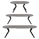 Masă de sufragerie extensibilă, beton deschis/negru, 100-250x75,5 cm, LUKOS Kondela