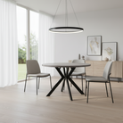 Masă de sufragerie extensibilă, beton deschis/negru, 100-250x75,5 cm, LUKOS Kondela