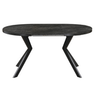 Masă de sufragerie extensibilă, beton închis/negru, 100-250x75,5 cm, LUKOS Kondela