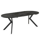 Masă de sufragerie extensibilă, beton închis/negru, 100-250x75,5 cm, LUKOS Kondela