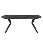 Masă de sufragerie extensibilă, beton închis/negru, 100-250x75,5 cm, LUKOS Kondela