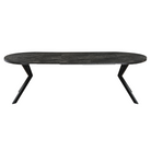 Masă de sufragerie extensibilă, beton închis/negru, 100-250x75,5 cm, LUKOS Kondela
