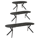 Masă de sufragerie extensibilă, beton închis/negru, 100-250x75,5 cm, LUKOS Kondela