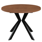 Masă de sufragerie extensibilă TAVIRA, stejar închis/negru, 100-250x75, 100x100x75.5 cm Kondela