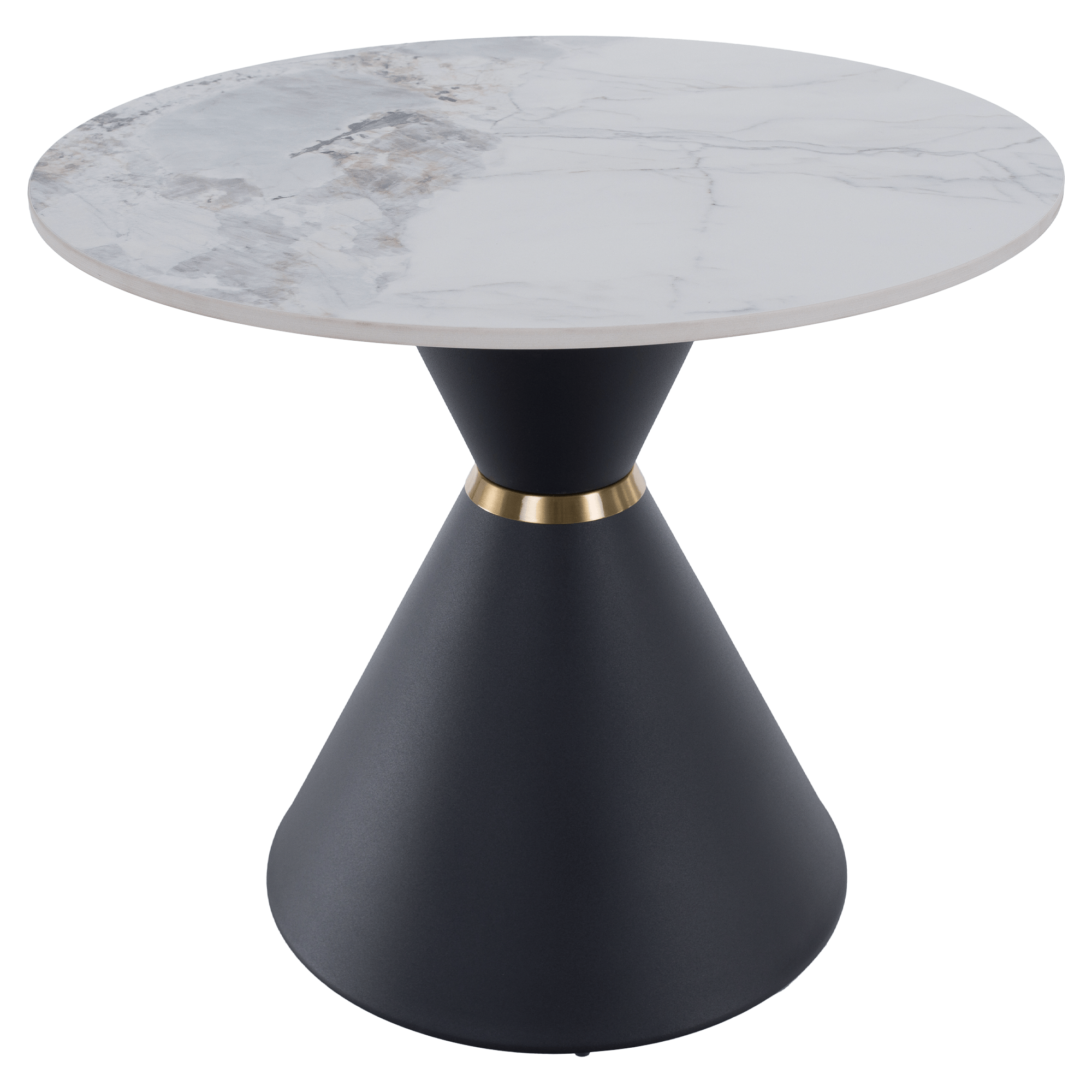 Măsuțe de cafea FANO, set de 2 bucăți, marmură/negru/auriu, metal Kondela