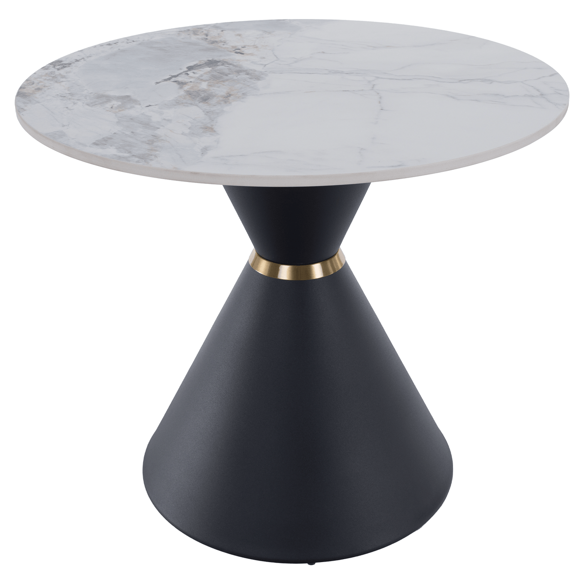 Măsuţe de cafea, set de 2 bucăţi, marmură/negru/auriu, metal, MABUZ NEW Kondela