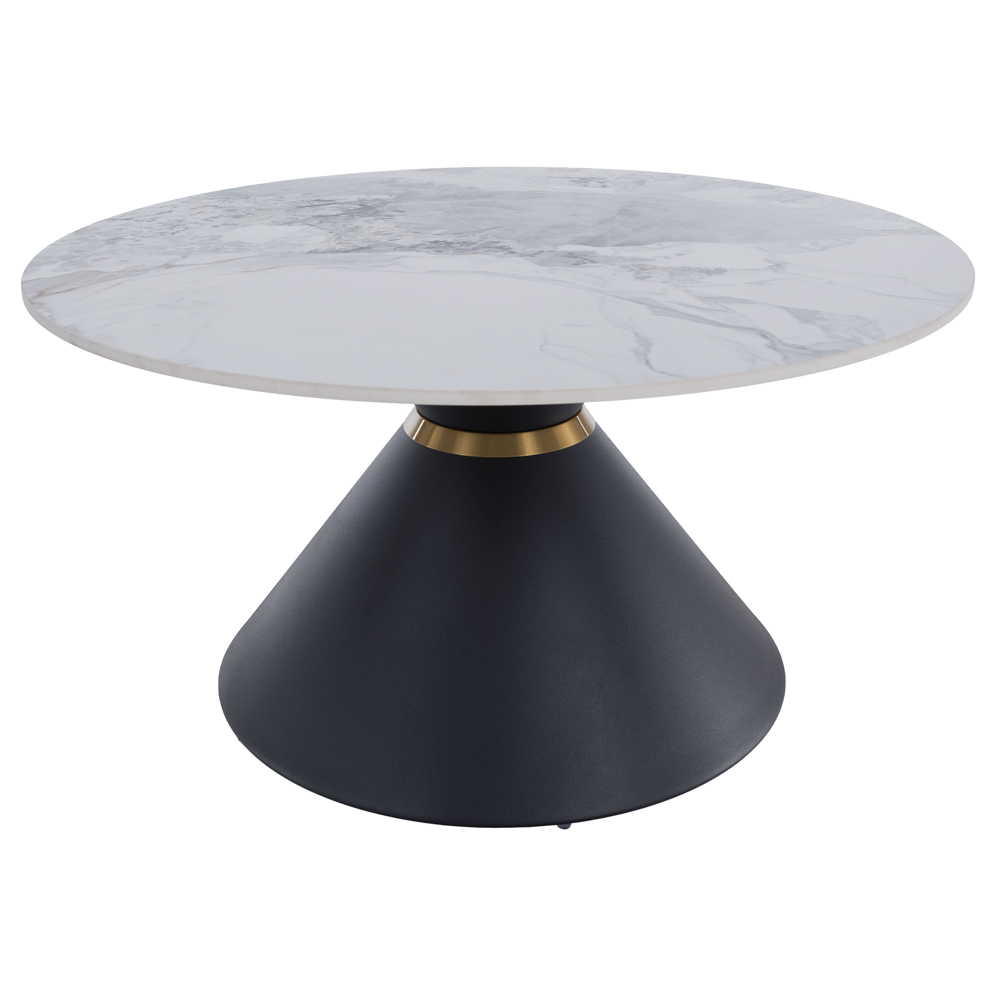 Măsuțe de cafea FANO, set de 2 bucăți, marmură/negru/auriu, metal Kondela