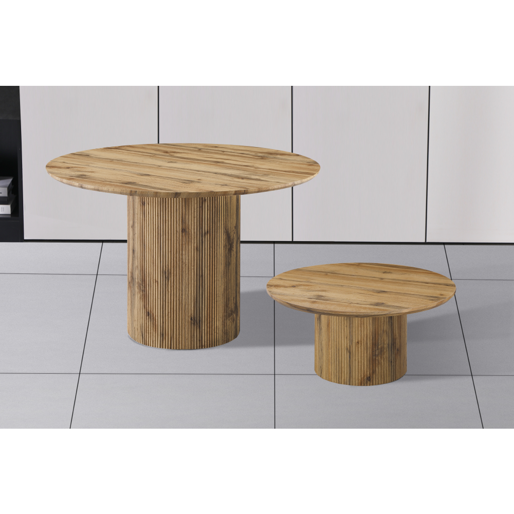 Măsuță de cafea MODICA TIP 2, stejar, diametru 80 cm Kondela