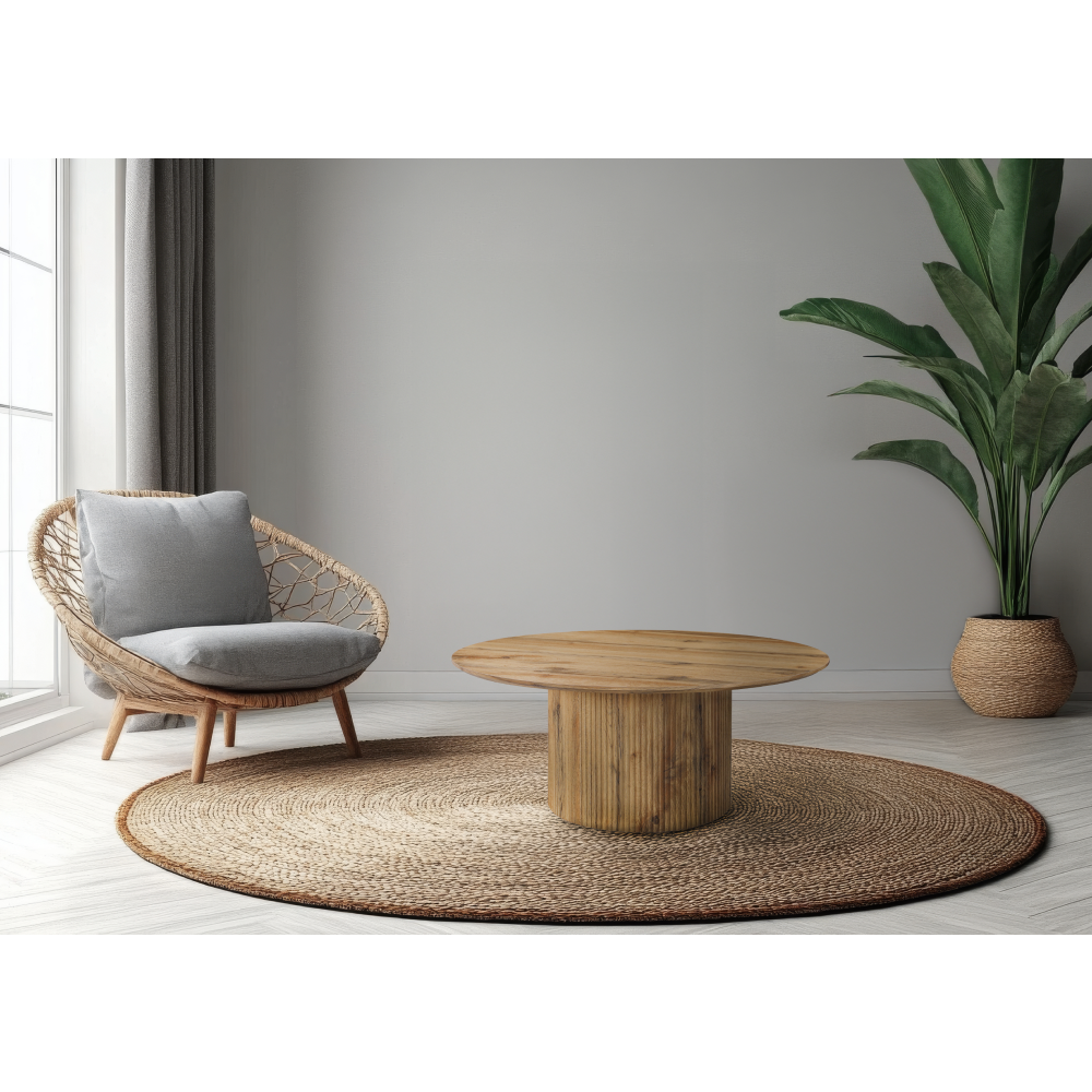Măsuță de cafea MODICA TIP 2, stejar, diametru 80 cm Kondela